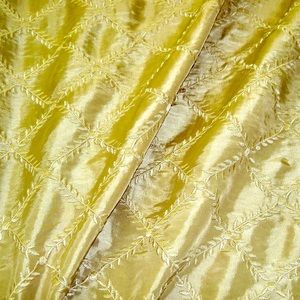 Braemore Treillage Gold Faux Silk Drapery Fabric